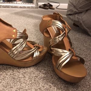 Gold Steve Madden Wedges